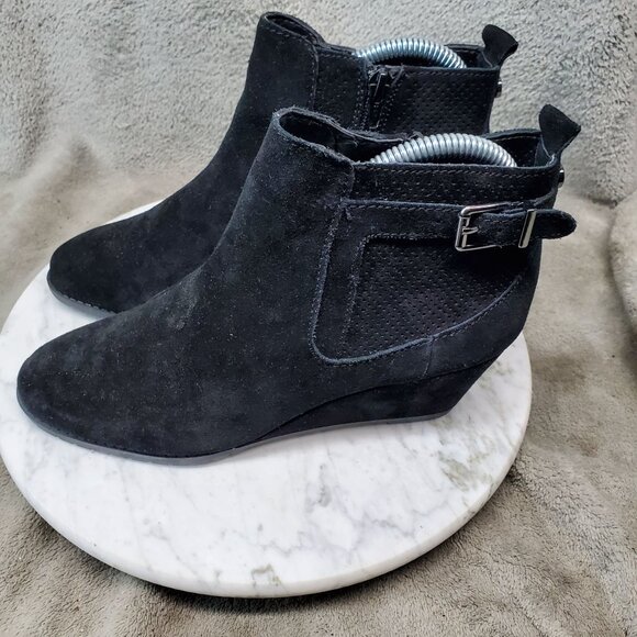 Alex Marie Shoes Womens Size 7 Daria Black Suede Ankle Boots - Picture 1 of 9